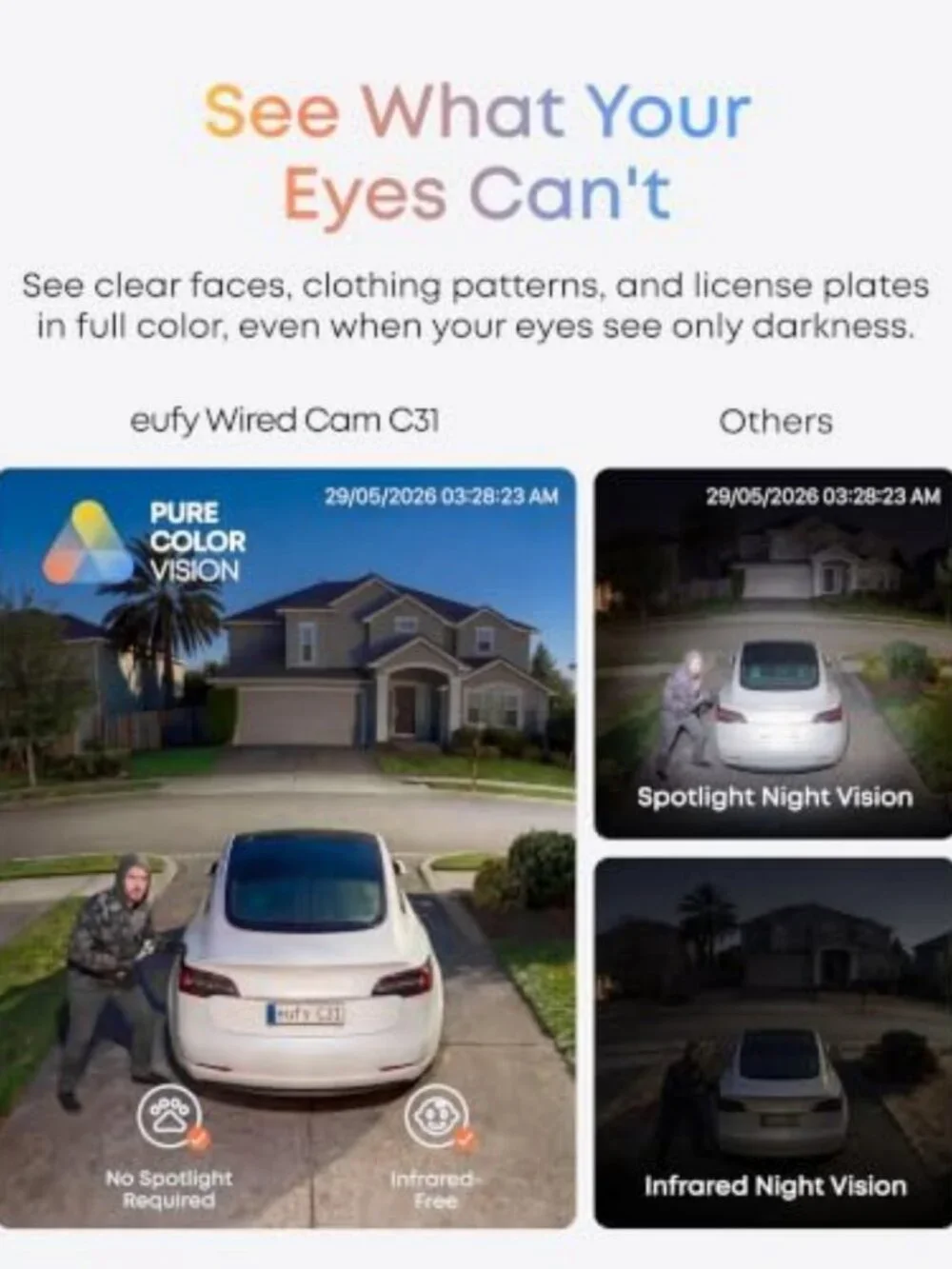Indoor/Outdoor Security Camera with Color Night Vision & Motion Detection